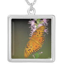 Gulf Fritillary butterfly on Dense Blazingstar Pendant