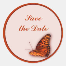 Gulf Fritillary Round Sticker