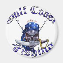 GulfCoast Fishing Pirate Fridge Magnet