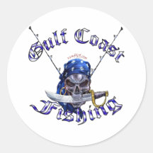 GulfCoast Fishing Pirate Sticker