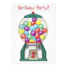 Gumball Goodies Birthday Party Announcements
