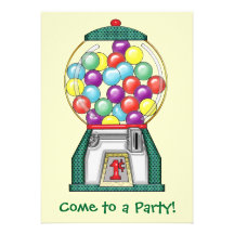 Gumball Goodies Party Personalized Invitation
