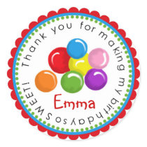 Gumballs Birthday Stickers