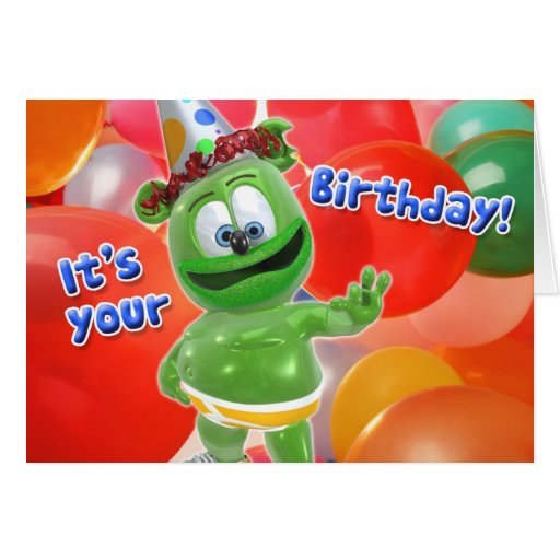 Gummibär Birthday Balloon Card