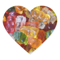 Gummy Bears Background Heart Stickers