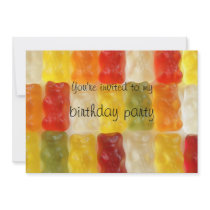 gummy bears birthday party invitation