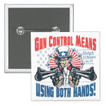 Gun Control Means Using Both Hands Pro Gun Gear Pins