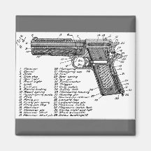 Gun Diagram Fridge Magnet