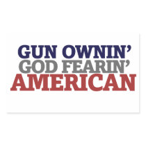 Gun Owner and AMERICAN Rectangle Stickers