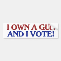 Gun owner and I VOTE Bumper Stickers