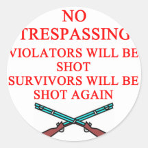 gun owner no trespassing sticker