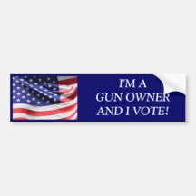 GUN OWNER / VOTER! BUMPER STICKER
