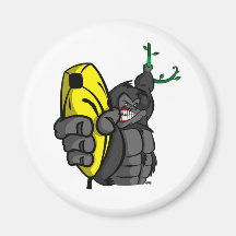 GUNS DON'T KILL PEOPLE, BANANAS DO! FRIDGE MAGNET
