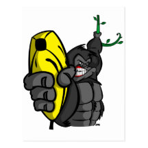 GUNS DON'T KILL PEOPLE, BANANAS DO! POSTCARD