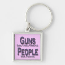 Guns Don't Kill People Kill People purple Keychain