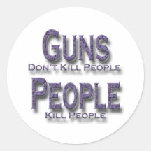 Guns Don't Kill People Kill People purple Round Stickers