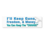 Guns, Freedom, and Money Anti Obama Bumper Sticker bumper stickers