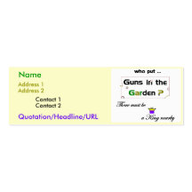 Guns in the Garden Business Card Template