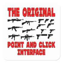 Guns The Original Point And Click Interface Square Sticker