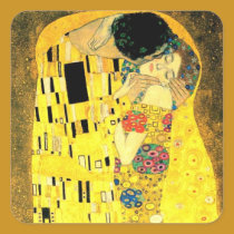 Gustav Klimt - le carré Stiker de baiser autocollants