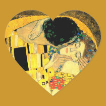 Gustav Klimt - le coeur Stiker de baiser autocollants