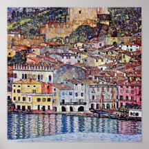 Gustav Klimt - Malcesine au policier de lac Poster