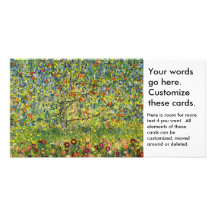 Gustav Klimt painting art nouveau The Apple Tree Customized Photo Card