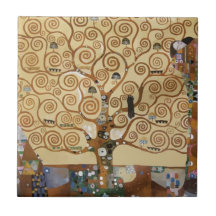 Gustav Klimt Tree Of Life Ceramic Tile