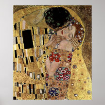 Gustav Klimt's The Kiss Detail (circa 1908) Print