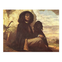 Gustave Courbet - Self-portrait with a black dog Post Cards