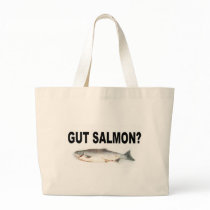 Gut Salmon? Funny Fishing T-Shirts and Stickers! Canvas Bags