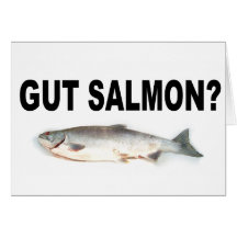 Gut Salmon? Funny Fishing T-Shirts and Stickers! Cards