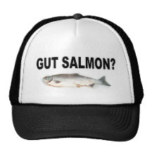 Gut Salmon? Funny Fishing T-Shirts and Stickers! Trucker Hats