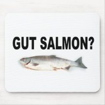 Gut Salmon? Funny Fishing T-Shirts and Stickers! Mouse Mats