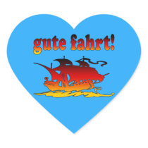 Gute Fahrt Good Trip in German Vacations Travel Heart Sticker