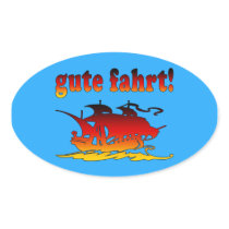 Gute Fahrt Good Trip in German Vacations Travel Oval Stickers