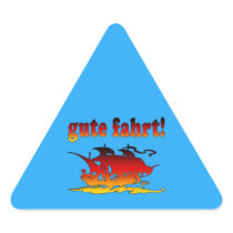 Gute Fahrt Good Trip in German Vacations Travel Triangle Sticker