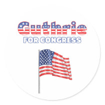 Guthrie for Congress Patriotic American Flag Sticker