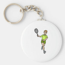 Guy Tennis Player Keychains