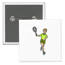 Guy Tennis Player Pin