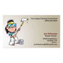 Guy With a Roller Painting Business Cards