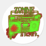guys girls undead zombies funny zombie shirt round stickers