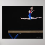 Gymnast (9-10) leaping on balance beam 2 posters