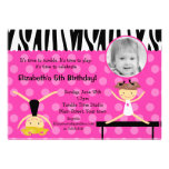 Gymnast Gymnastics Photo Birthday Invitations