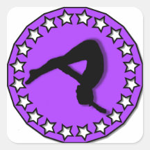 Gymnast in purple square stickers