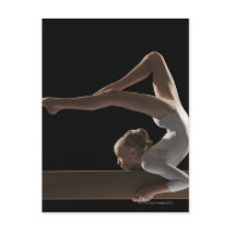 Gymnast on balance beam postcards