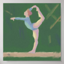 Gymnast on Balance Beam, Poster