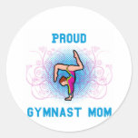 Gymnast Proud Mom Round Stickers