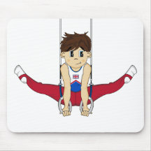 Gymnaste mignon sur des anneaux Mousepad Tapis De Souris