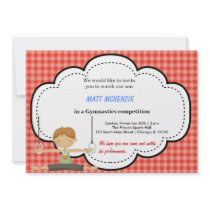 Gymnastic Boy Competition (Red) Personalized Announcements